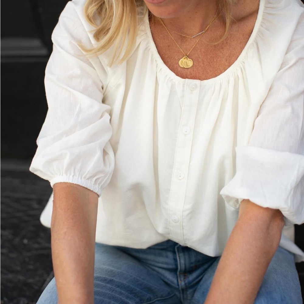 Chic Ivory Button-Up Blouse